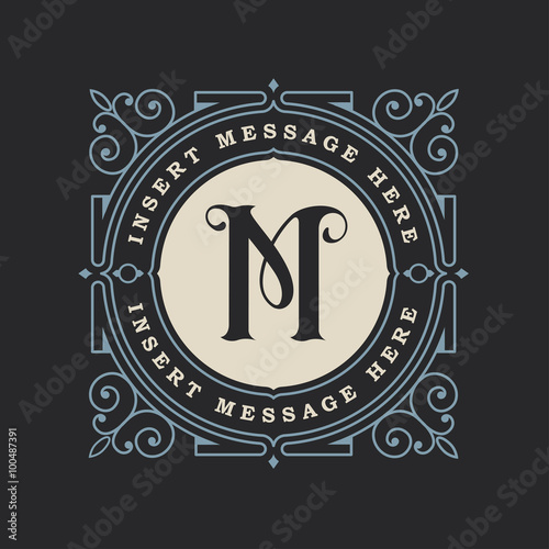 Monogram emblem insignia vector design