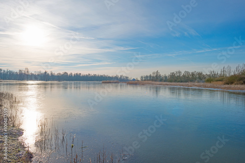 The shore of a frozen lake in sunlight  © Naj