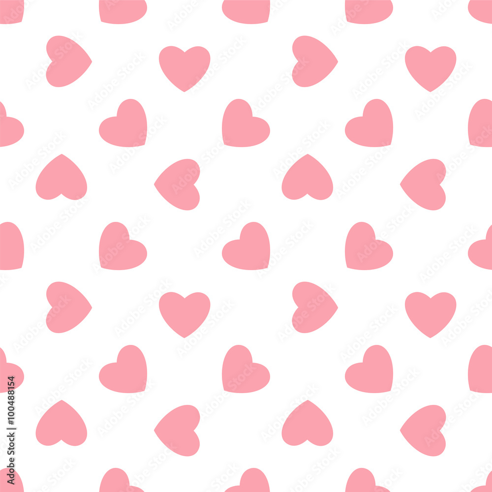 Pink hearts - seamless pattern