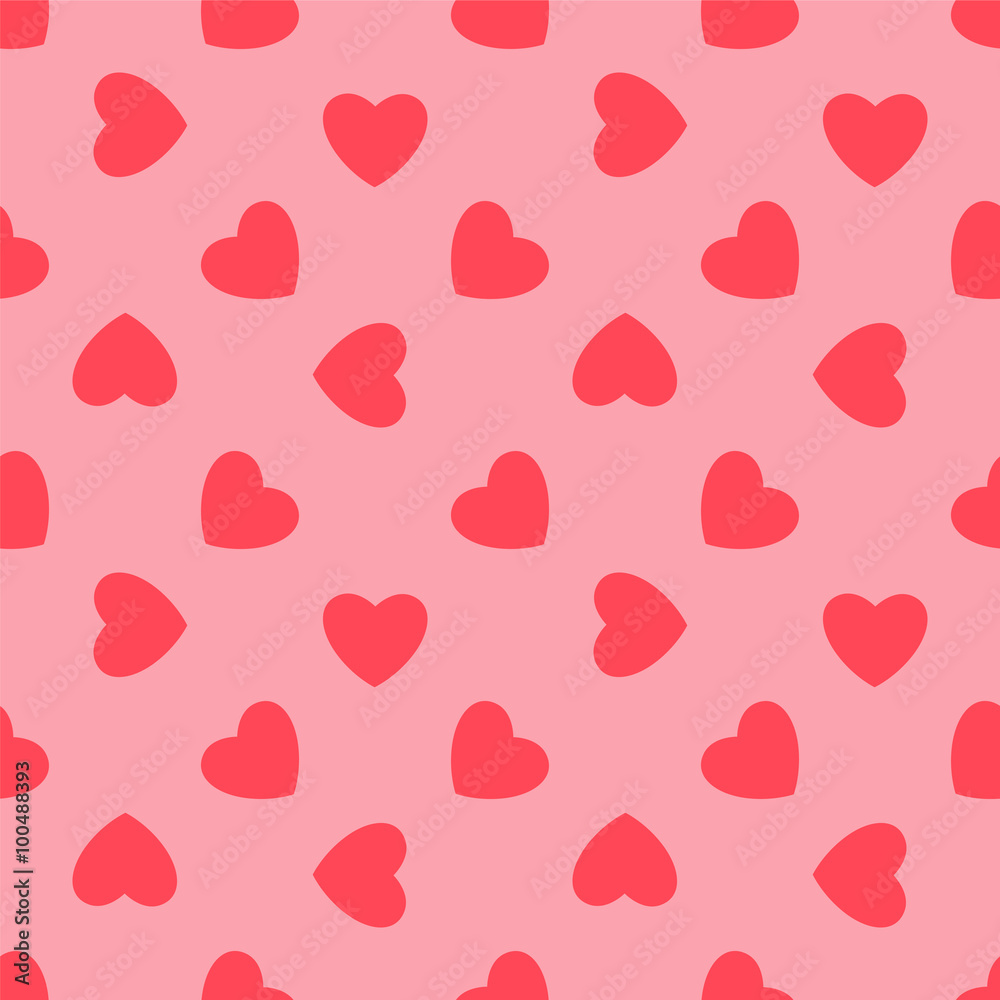 Valentines day. Pink hearts - seamless pattern.