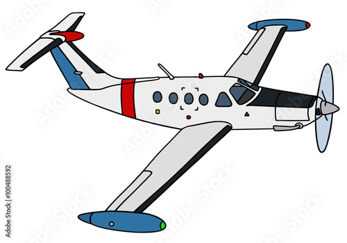 Small watch airplane / Hand drawing, vector illustration