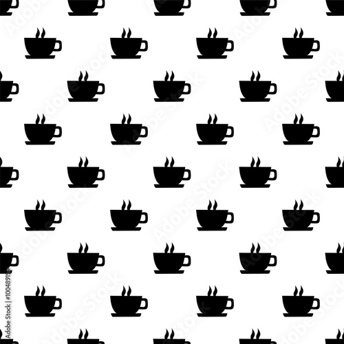 Seamless texture with a cup of coffee