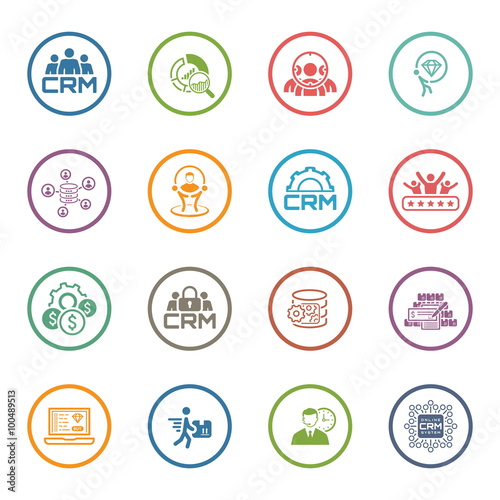 Flat Design Business Icons Set.
