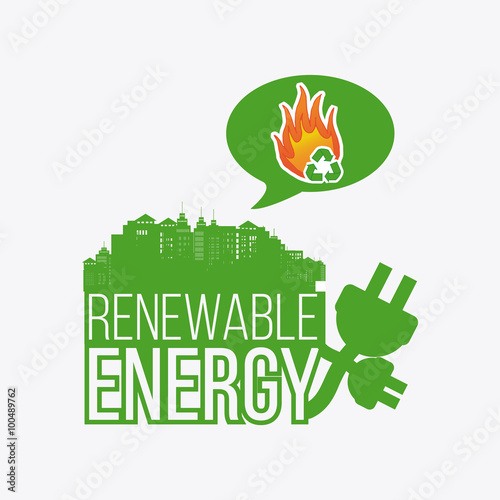 renewable energy illustration over color background