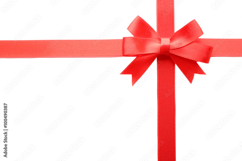 red bow and ribbons, isolated on white red bow and ribbons, isolated on white