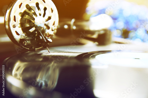 Old gramophone closeup