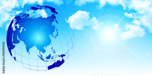 地球　世界地図　空　背景