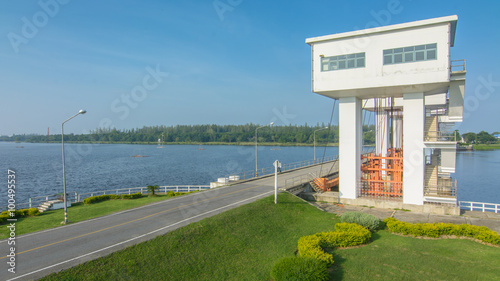 Uthokawiphatprasit watergate, Pak Phanang Diversion Dam Project is a project specifically approved by His Majesty the King of Thailand. photo