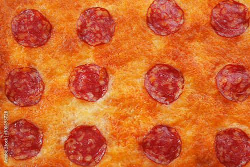 Background of delicious pizza, close-up