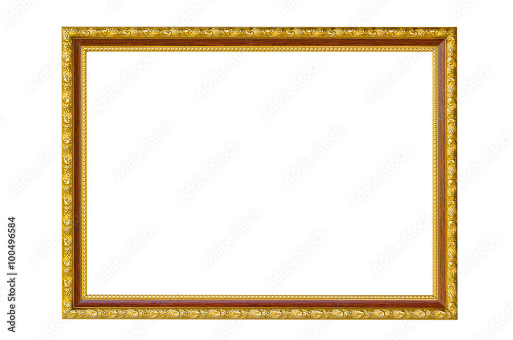 Golden photo Frame isolated on white background. Golden photo Frame isolated on white background.