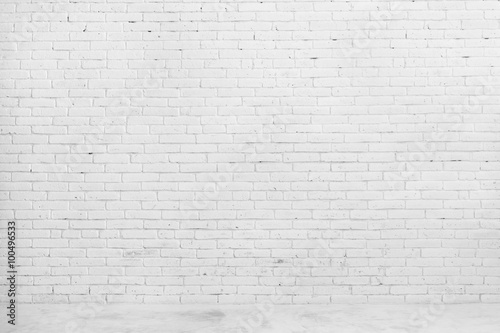 White brick wall for background