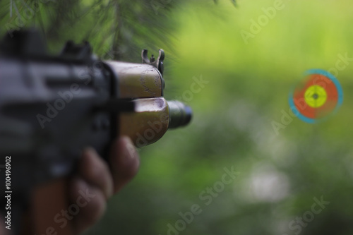 Red dot scope for assault rifle sight red target