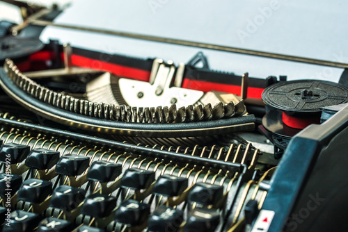 close up of vintage typewriter