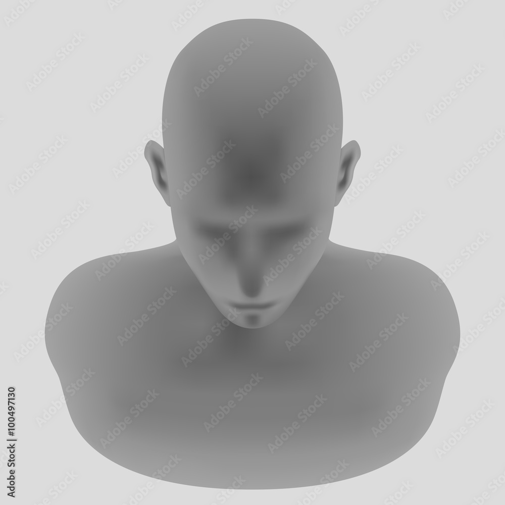 Fototapeta premium human head model, front top view, vector illustration