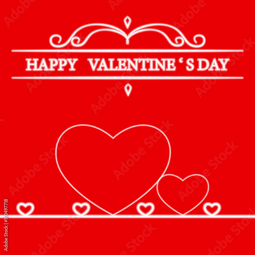 Valentine's Background with Blur Hearts. Greeting Card. Vector i
