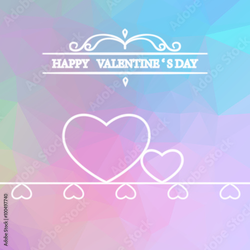 Valentine's Background with Blur Hearts. Greeting Card. pastel l