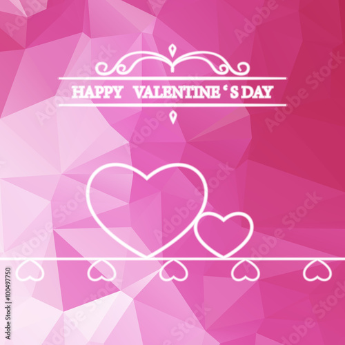 Valentine's Background with Blur Hearts. Greeting Card. pink low