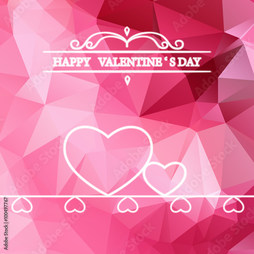 Valentine's Background with Blur Hearts. Greeting Card. dark pin