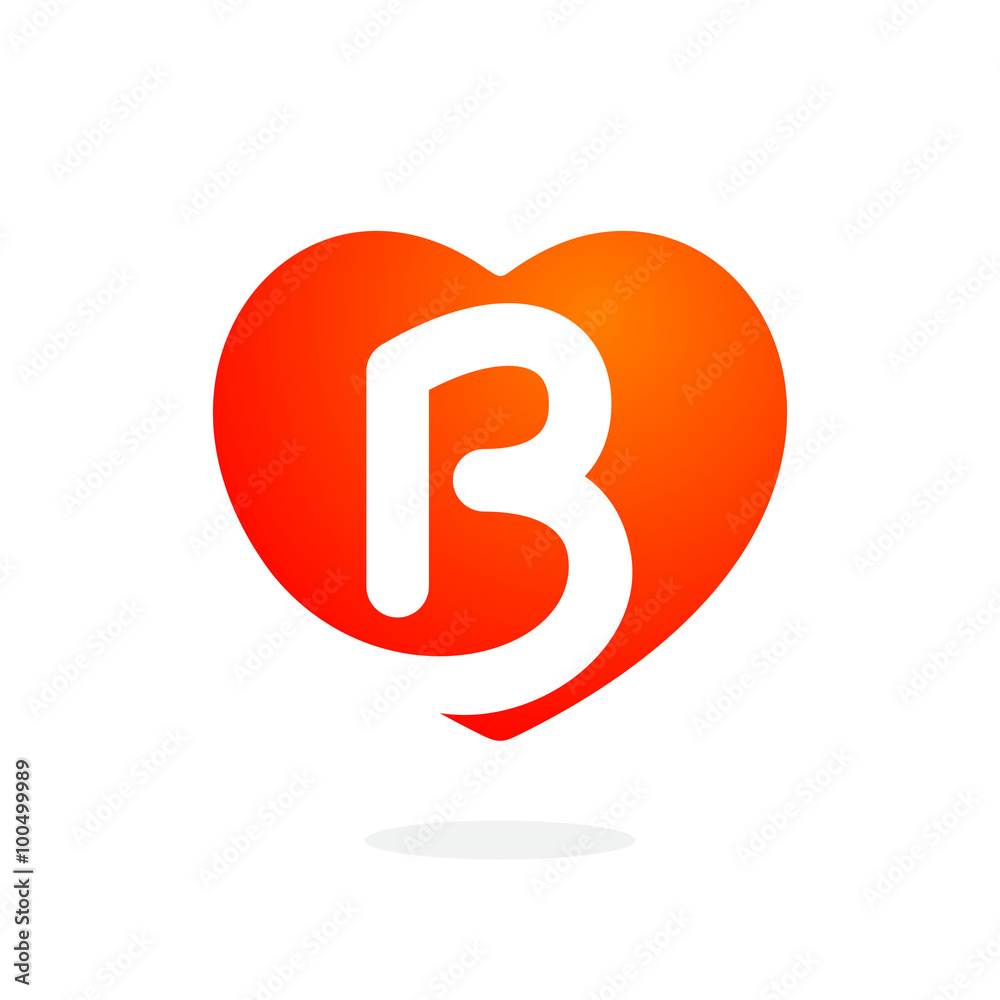 b alphabet in heart