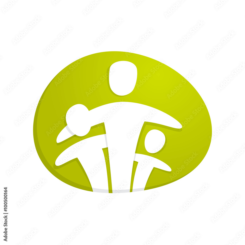 Colorful happy family logo design. Colorful happy family logo design.