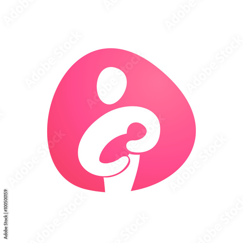 Colorful happy family logo design.