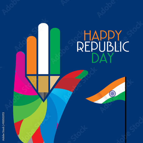 happy republic day vector 