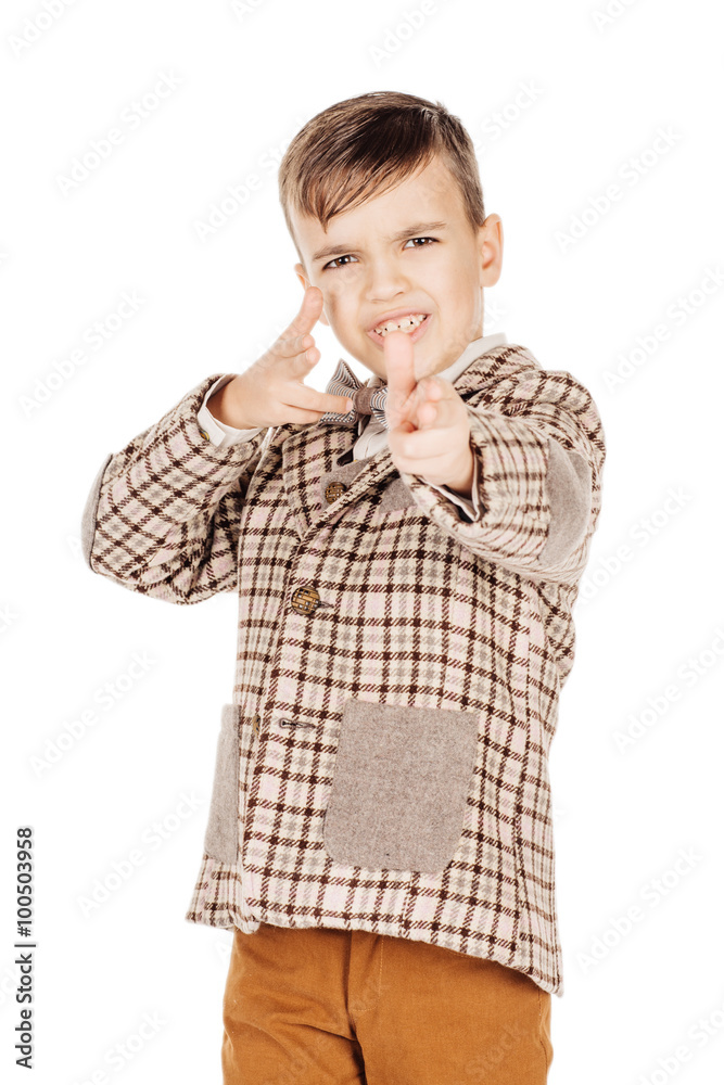 Portrait adorable young happy boy looking at camera isolated on Portrait adorable young happy boy looking at camera isolated on