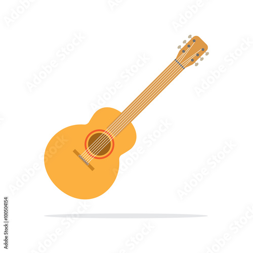 acoustic guitar icon flat style