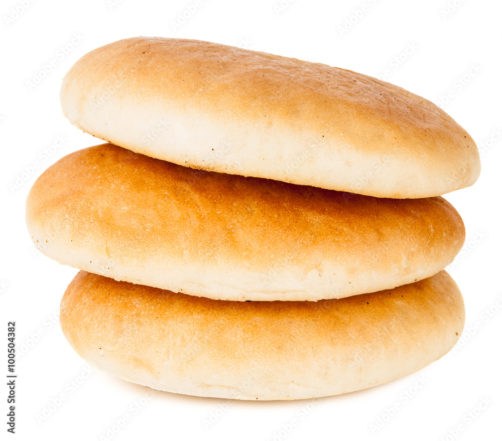 pita bread isolated on white background