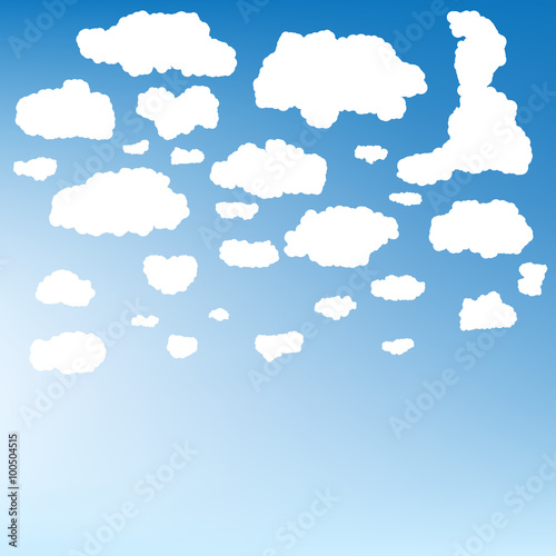 Stylized cloud silhouettes set. EPS 10