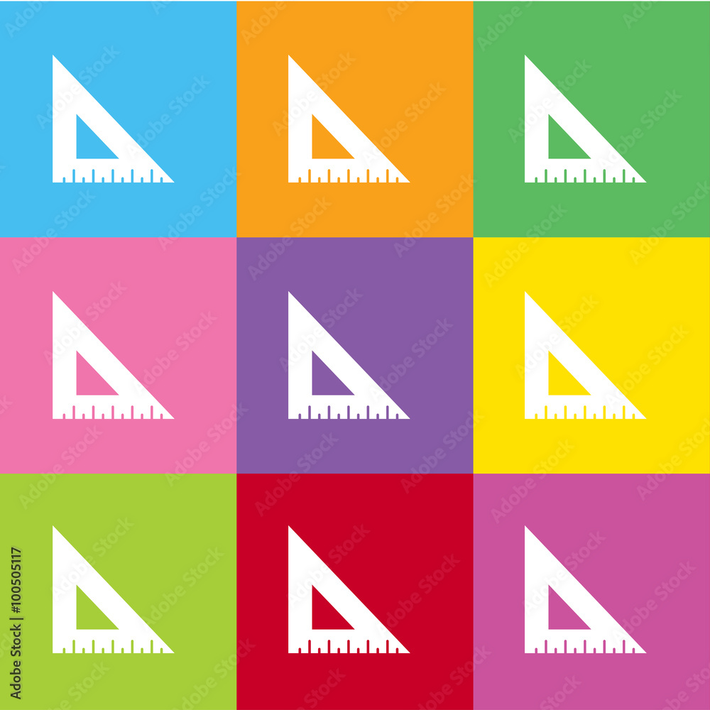 Triangle ruler icon for web and mobile