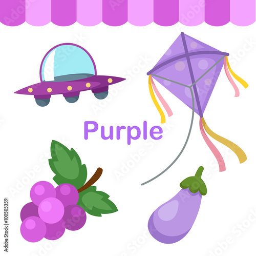 Illustration of isolated color purple group