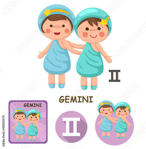 gemini vector collection. zodiac signs