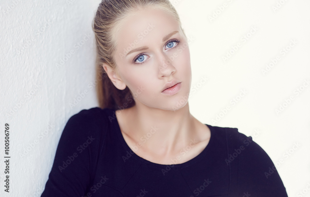 Portrait of blue eyed girl. Portrait of blue eyed girl.