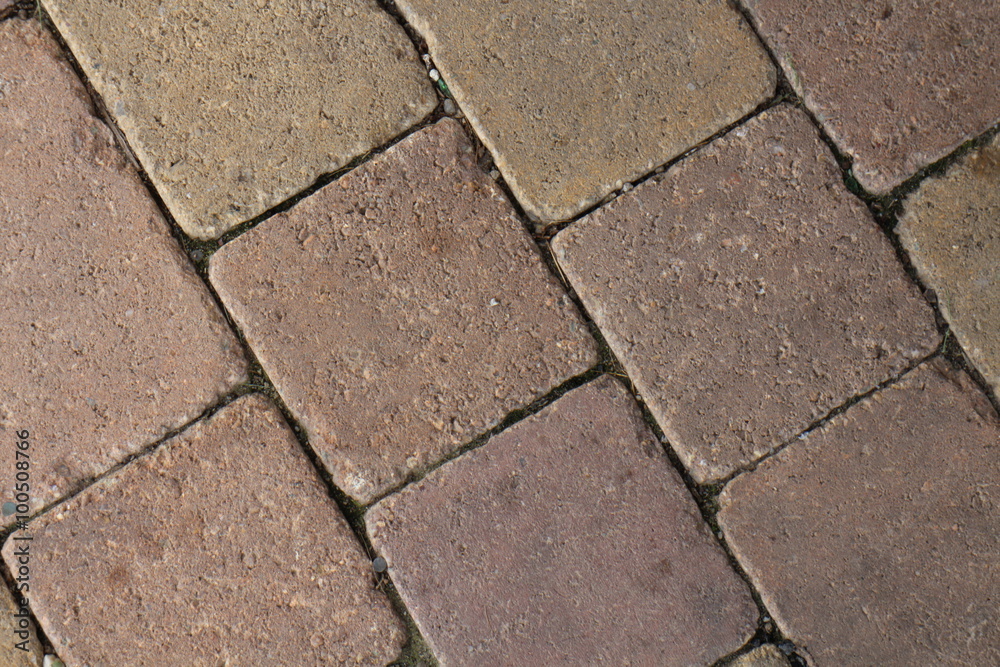 Detail of stony floor tiling