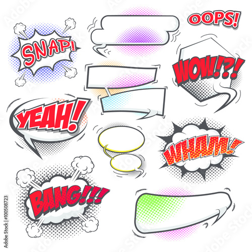 Comic speech bubble set