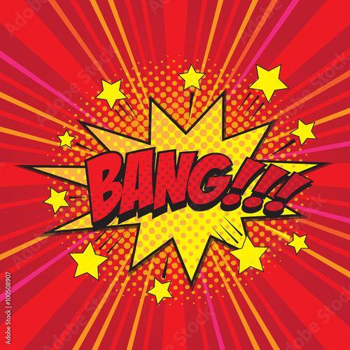 BANG! wording sound effect set design for comic background, comic strip