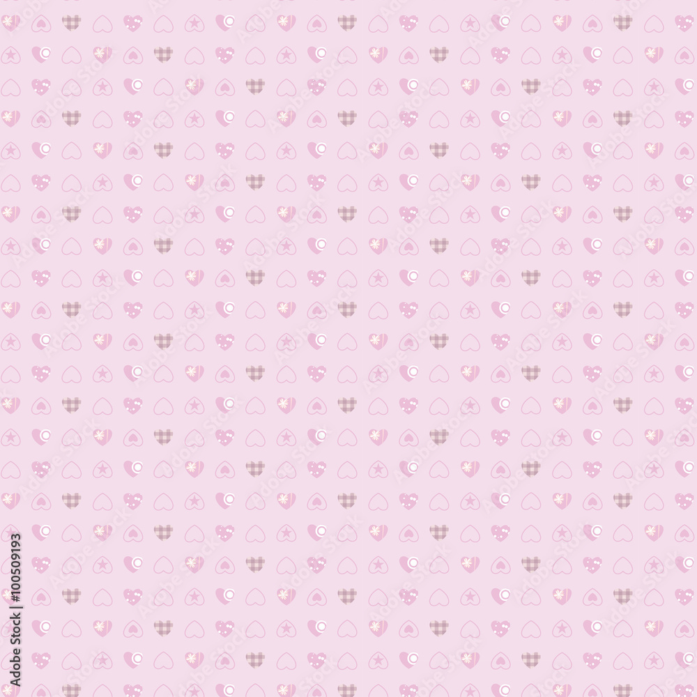 Love valentine's day seamless pattern. Endless texture with hearts in pink and white. vector illustration. For invitations, scrapbooking, cards, posters. pattern swatches included in file. Love valentine's day seamless pattern. Endless texture with hearts in pink and white. vector illustration. For invitations, scrapbooking, cards, posters. pattern swatches included in file.