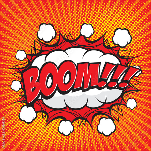 BOOM! wording sound effect set design for comic background, comic strip