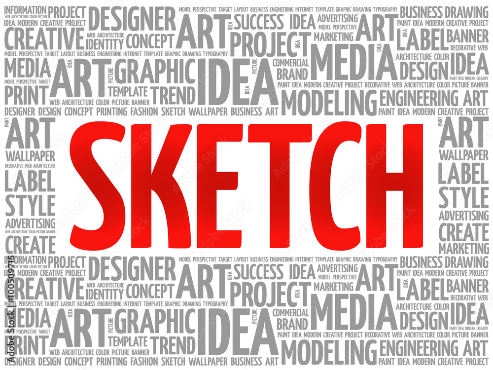 SKETCH word cloud, creative business concept background