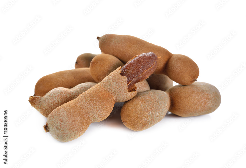 Obraz premium ripe sweet Tamarind on white background