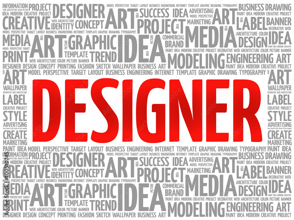 DESIGNER word cloud, creative business concept background