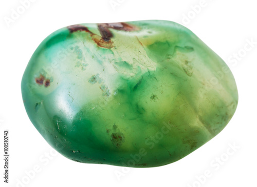 green colored agate gemstone isolated