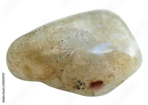 one Labradorite gem stone isolated on white
