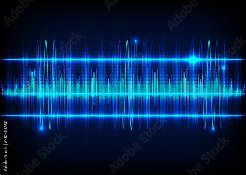 Abstract technology background and Sound waves