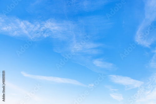 cirrus white clouds in blue sky in winter