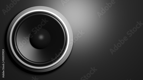 Speaker, isolated on black background with copy-space