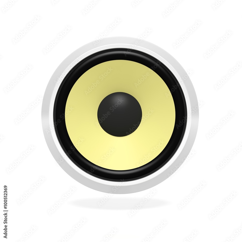 Yellow speaker, isolated on white background. Yellow speaker, isolated on white background.
