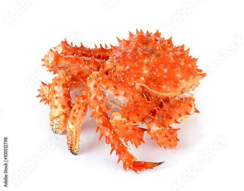 Alaskan king crab in isolated white background