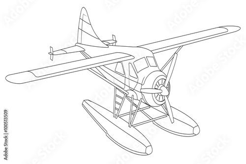 Retro seaplane illustration